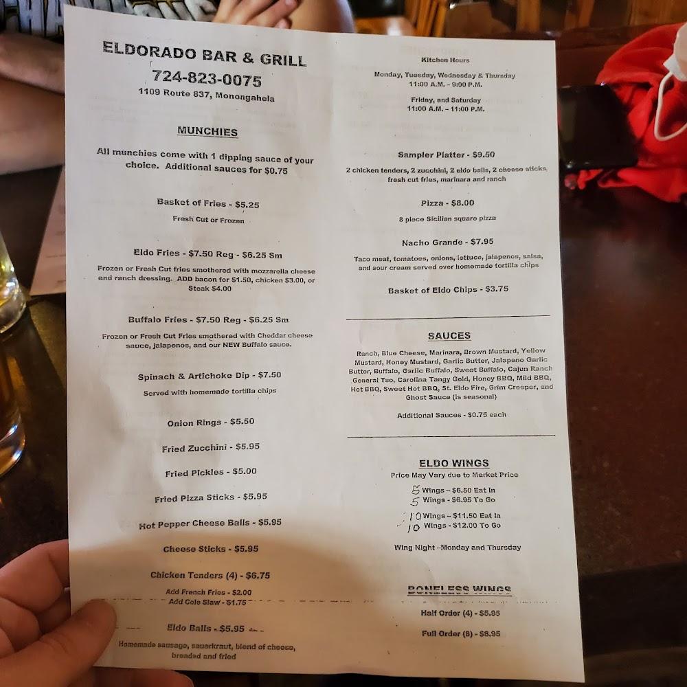 The Eldorado Menu image 1